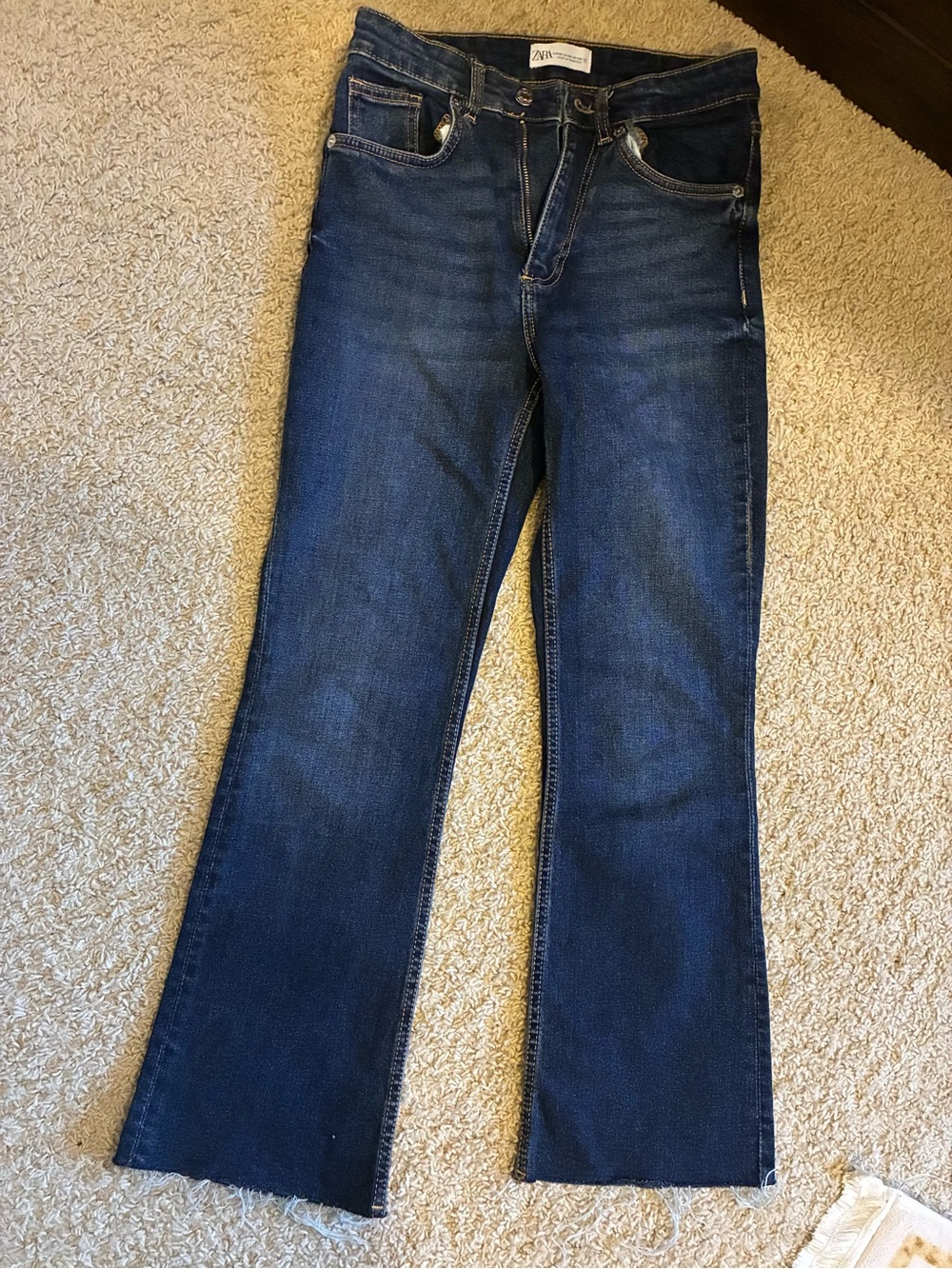 Zara Dark Blue Flare Jeans for Women